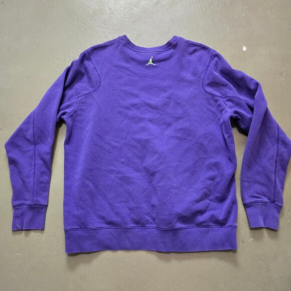 Nike Air Jordan Flight Club Long Sleeve Crewneck Purple Sweatshirt Size XXL - Picture 3 of 5
